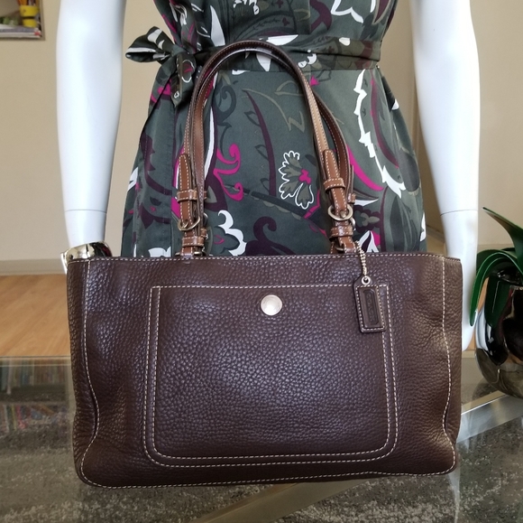 Coach Handbags - Elegant COACH Pebbled Leather Shoulder Bag.